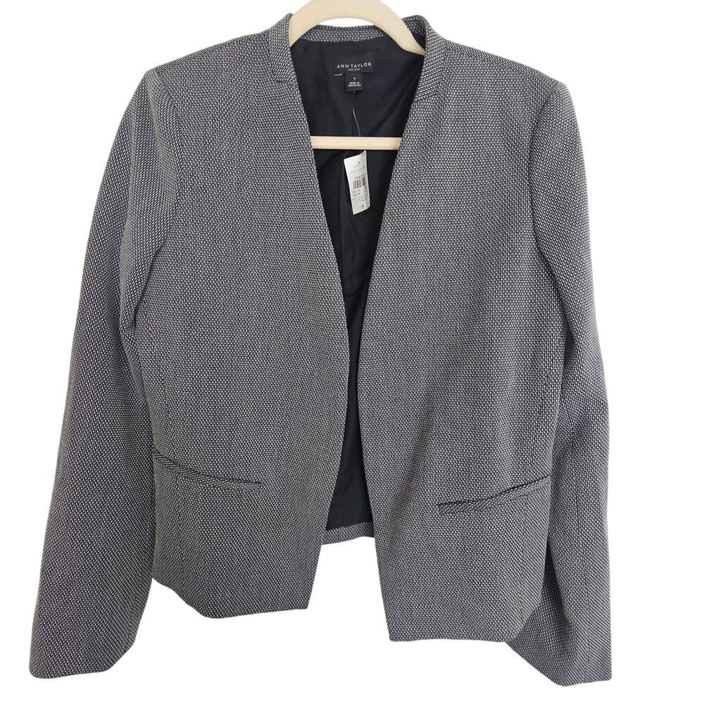 Ann Taylor Womens Open Front Blazer 4 Classic Minimalist Career Corp Work Office